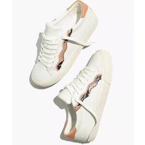 Madewell Sidewalk Low-Top Sneakers in Snake Embossed Leather size 8